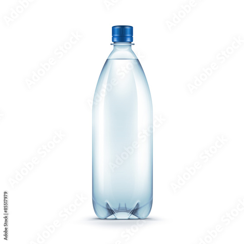 Fotografia, Obraz Vector Blank Plastic Blue Water Bottle
