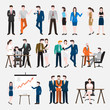 © emojoez - Business Peoples acting in workplace - Vector Illustration, Graphic Design Editable For Your Design.