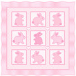 Baby Bunny Rabbits Quilt, love hearts pastel polka dots gingham 
