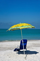 Wall Mural - Beach Umbrella and Chair