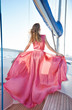© indiraswork - Beautiful sexy brunette girl in dress makeup summer trip yacht