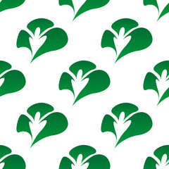Poster - Green clover leaves seamless pattern