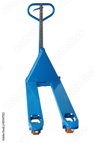 Fotografie, Obraz material handling equipment, blue hydraulic hand pallet truck