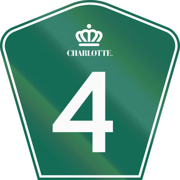 Road shield of the Charlotte Route 4 in North Carolina, USA