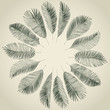 Hand drawn background of palm leaves