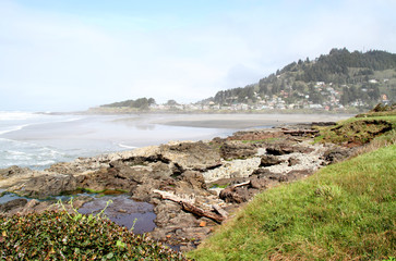 Oregon coastline in Yachats, OR.