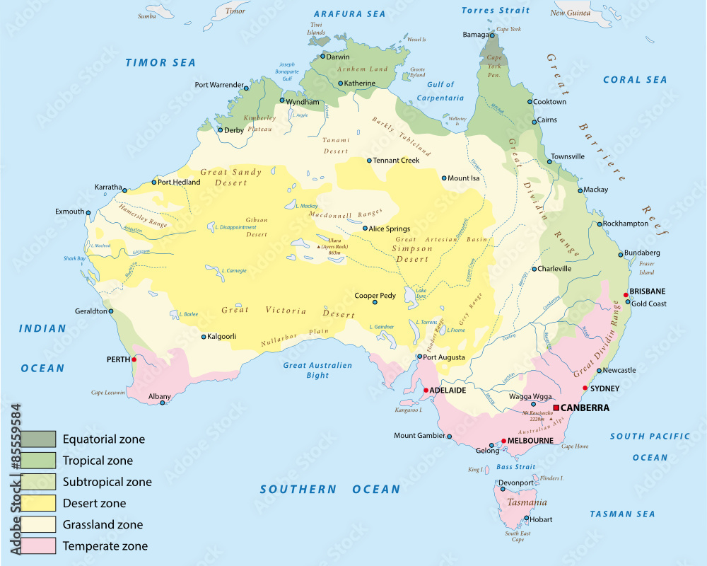 climatic-zones-map-of-australia-obraz-na-p-tnie-plakat-fototapeta