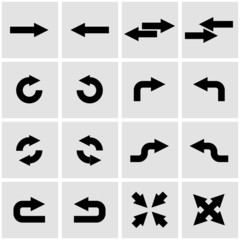 Wall Mural - vector black arrows icon set