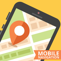 Poster - mobile navigation concept. flat design. creative vector illustration