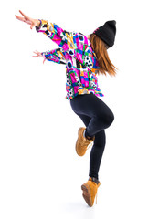 Young woman dancing street dance