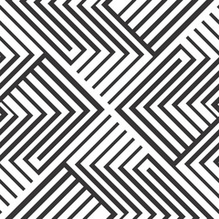 Seamless pattern design in black and white strips zigzag