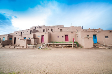 Wall Mural - Taos Pueblo - remarkable example of a traditional type of archit