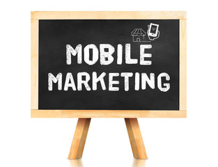 Aufkleber - Blackboard with Mobiie marketing word and icon on white backgrou