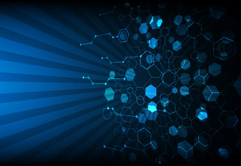 Blue abstract technological background