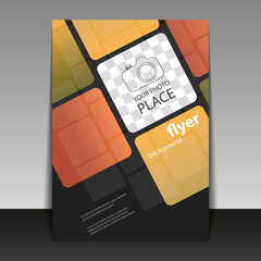 Wall Mural - Flyer or Cover Design with Abstract Checkered Pattern