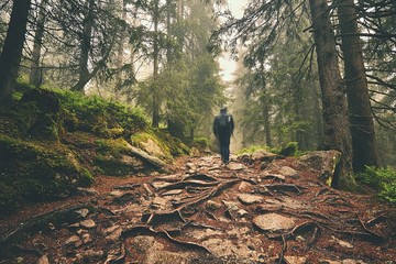 traveler in the mountains