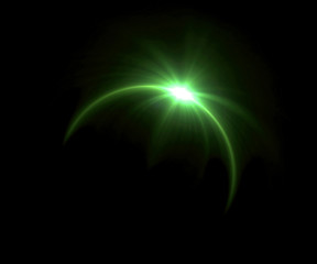 Wall Mural - green Solar eclipse ring flare