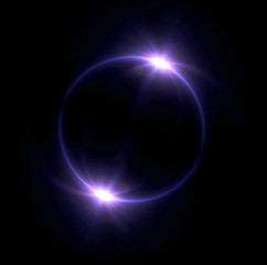 Wall Mural - purple Solar eclipse in space concept with ring flare