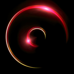 Wall Mural - red half ring double flares