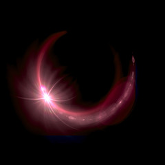 Wall Mural - red half ring star flare