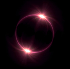 Wall Mural - red Solar eclipse in space concept with ring flare