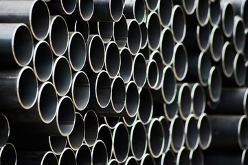 Stack of steel pipes