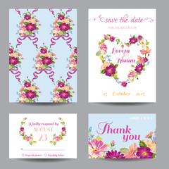 Poster - Invitation or Greeting Card Set - for Wedding, Baby Shower
