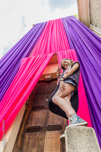 Fotografie, Obraz Fillette à la Fête des Mousselines 2015 de Tarare