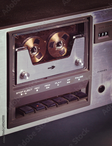 Fotografía Vintage stereo cassette tape deck player recorder