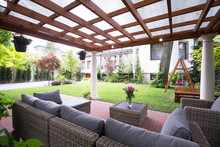 Modern Arbour With Garden Furniture