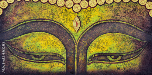 Naklejka na szafę buddha face acrylic painting