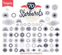 70 Vintage Starburst For Vintage Retro Logos, Signs. - Designers Collection