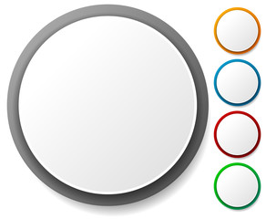 Poster - Circle graphics. Circles buttons, badges with blank space.
