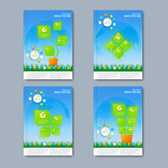 Poster - Modern vector set of brochures in the infographics style for