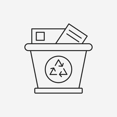 Environmental protection concept recycled garbage line icon