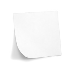 White sticky note with shade