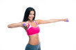 © Drobot Dean - Smiling fitness woman workout with dumbbells