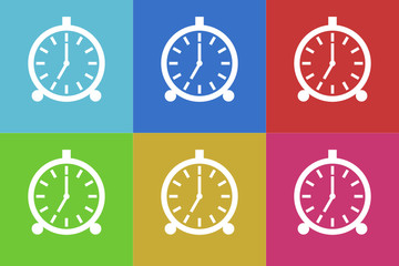 Leinwandbilder - alarm vector icons set original flat design for web and mobile app
