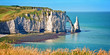 Panorama of the cliff of Etretat, Normandy, France