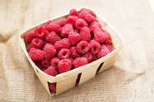 Raspberries In A Basket