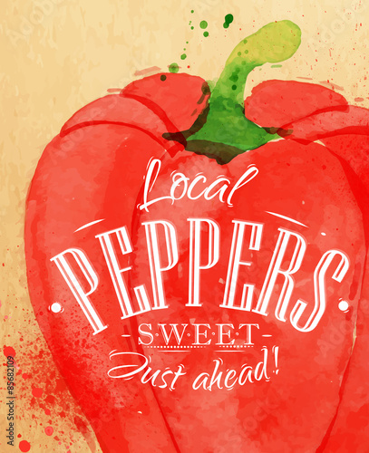 Naklejka dekoracyjna Poster pepper