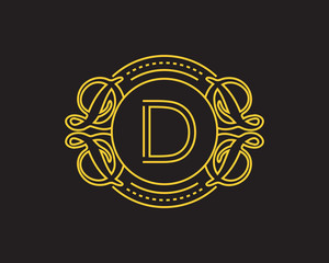 Sticker - D Monogram Luxurious Royal Elegant Logo