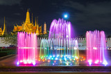Fototapeta Łazienka - Fountain night light of landmark of Sanam Luang, Bangkok, Thailand