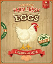 Vintage Farm Fresh Eggs Poster Design
