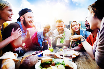 Diverse People Friends Hanging Out Drinking Concept