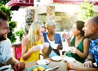 Group Friends Chilling Talking Holiday Concept