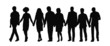 © whiteisthecolor - group of people holding hands silhouette 1