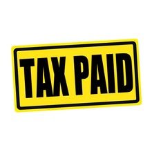  Tax Paid Black Stamp Text On Yellow
