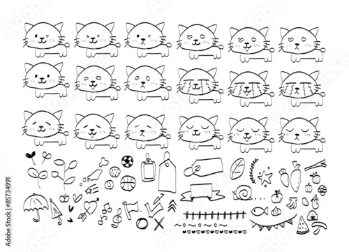 手書きイラスト 猫 Stock Vector Adobe Stock