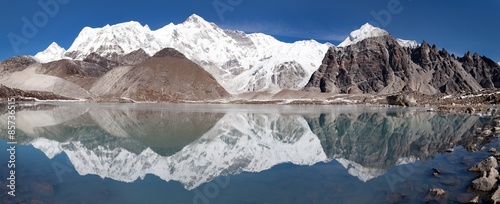 Obrazy Himalaje  widok-na-cho-oyu-lustrzane-odbicie-w-jeziorze